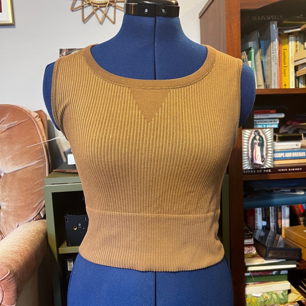 Urban Outfitters Tan Ribbed Tank Top